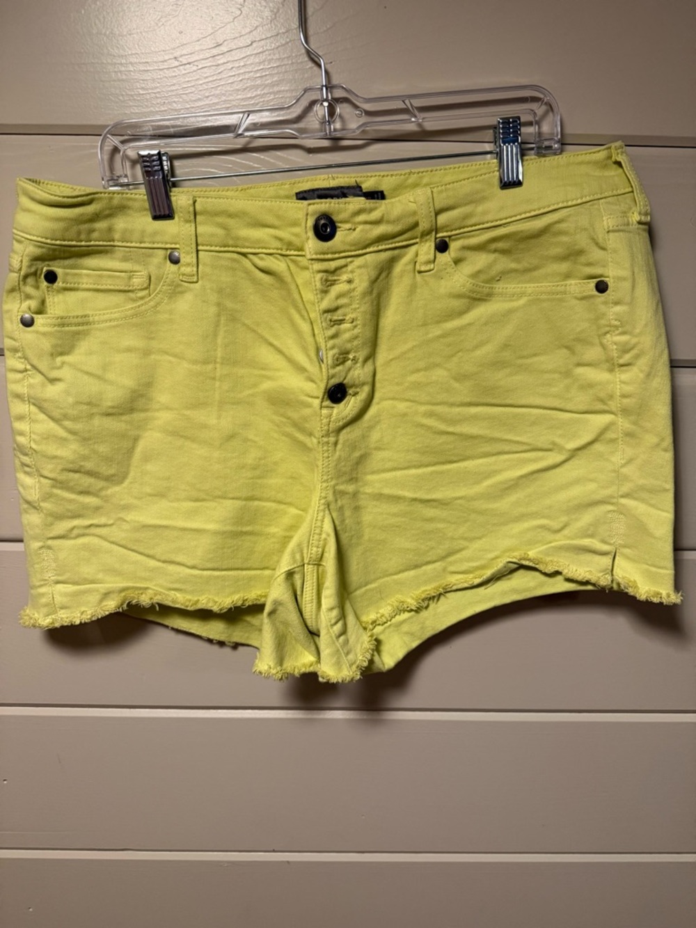 torrid Neon Yellow Denim Cutoff Shorts